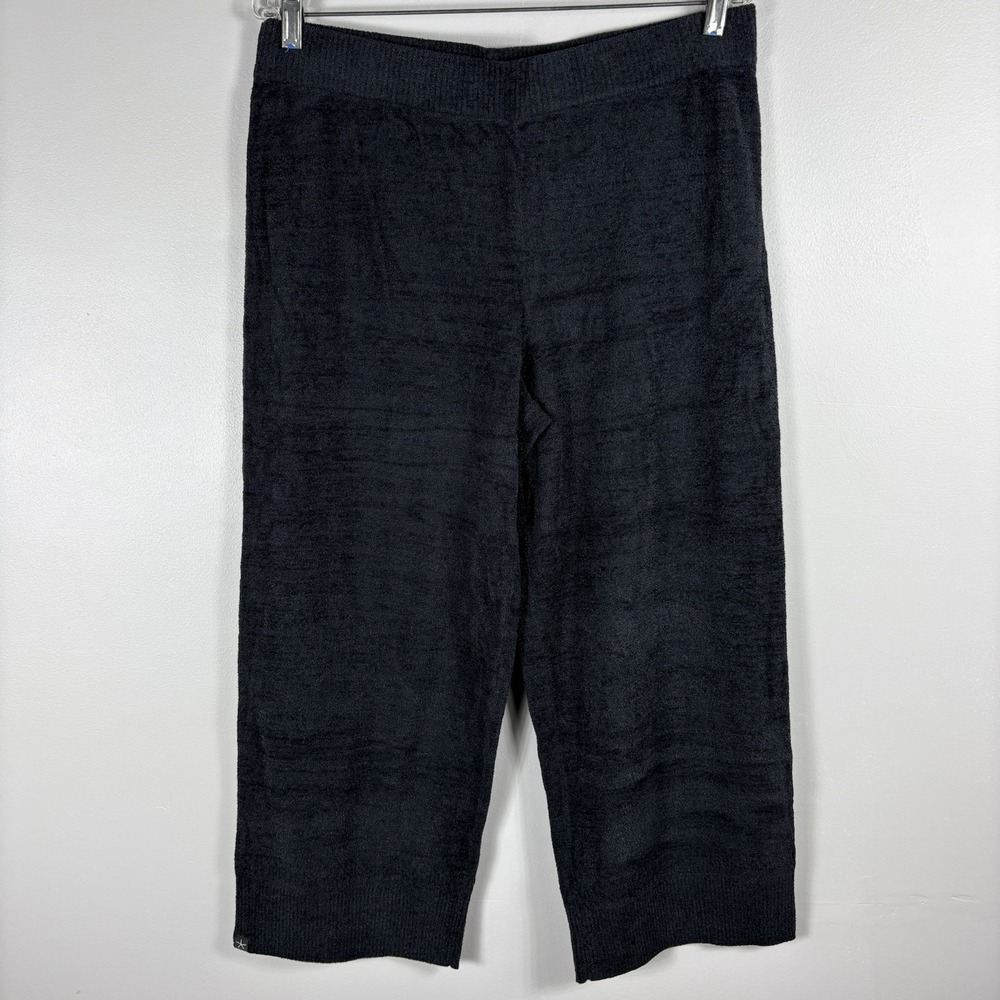 Barefoot Dreams Women's Large Black CozyChic Ultra Lite Ribbed Hem Crop Pants